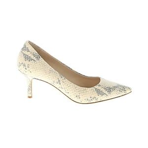 Cole Haan Snakeskin Patterned Women's Pumps Heels 7.5 Cream Gray 2.5”